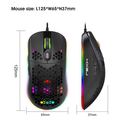 Lightweight RGB Gaming Mouse – 8000 DPI Wired Optical Mouse -