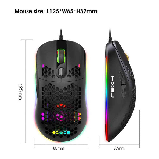 Lightweight RGB Gaming Mouse – 8000 DPI Wired Optical Mouse -