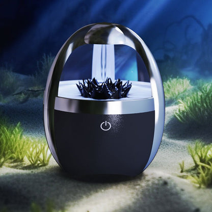 Underwater device with a light on a blue underwater background