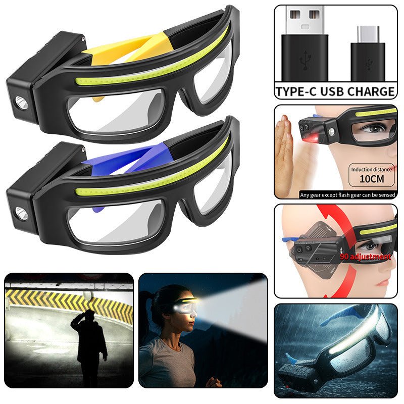 Multi - functional Glasses Light Light With Type - C Charging, Warning Headlamp, Compact And Portable, Touch - sensitive Headlamp - TechTronic