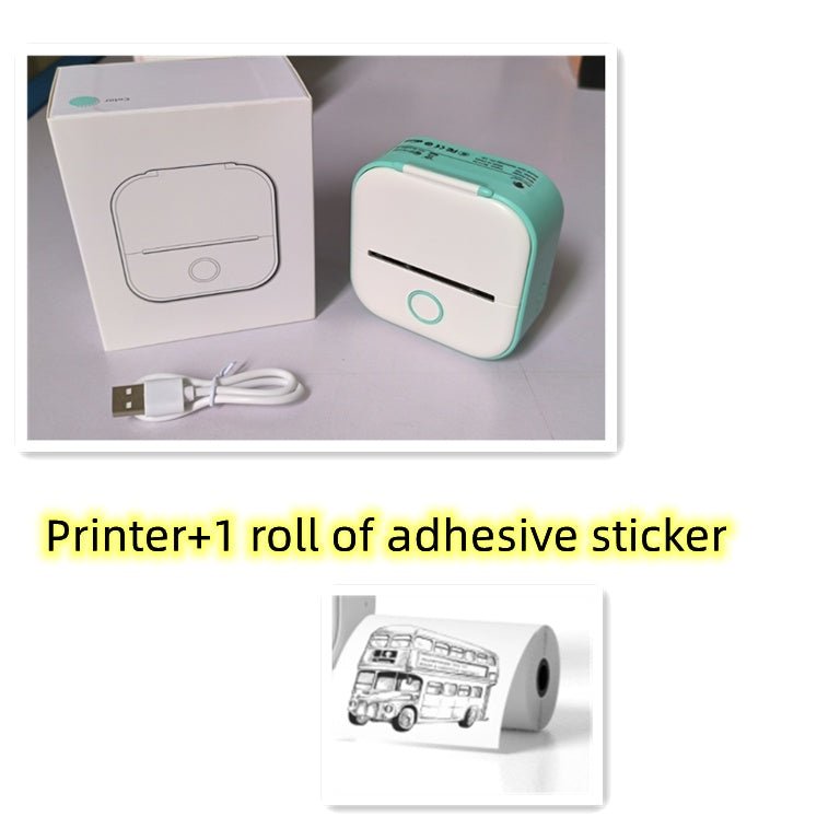 Portable Mini Thermal Label Printer Home Photo Printer Student Wrong Question Printer Bluetooth - compatible Mini Label Printer Price Tag - TechTronic