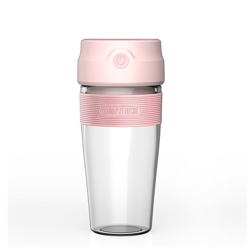 Clear tumbler with pink lid and band on a white background