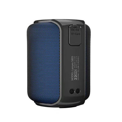Blue and black electronic device on a white background