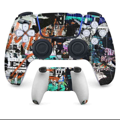 Graffiti-style gaming controller skin on a white background