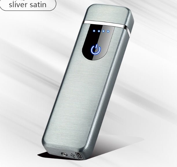 Silver satin lighter on a white background