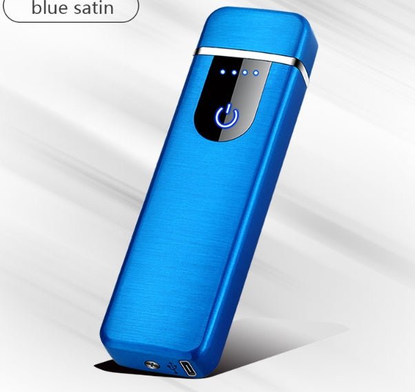 Blue satin lighter on a white background