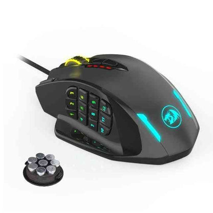 Redragon M908 Gaming Mouse One-Handed Macro Gaming Mouse Adjustable DPI Up to 12400,Weight Tuning,RGB,Ergonomic