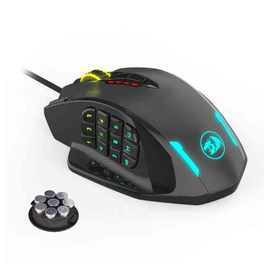 Redragon M908 Gaming Mouse One-Handed Macro Gaming Mouse Adjustable DPI Up to 12400,Weight Tuning,RGB,Ergonomic