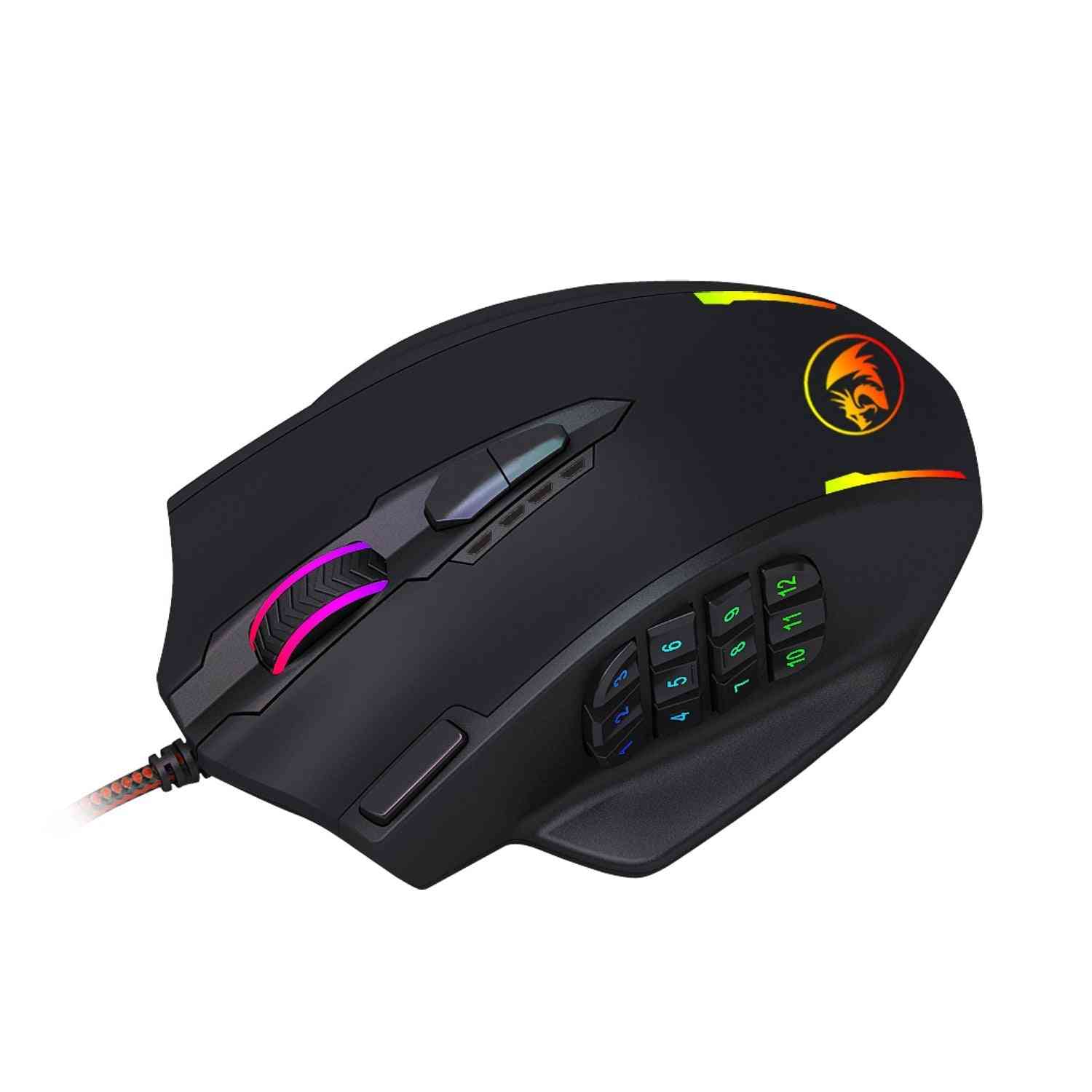 Gaming mouse with RGB lighting on a white background