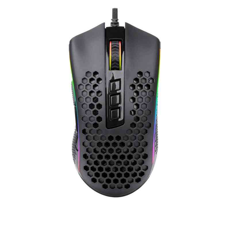 Gaming mouse with RGB lighting on a white background