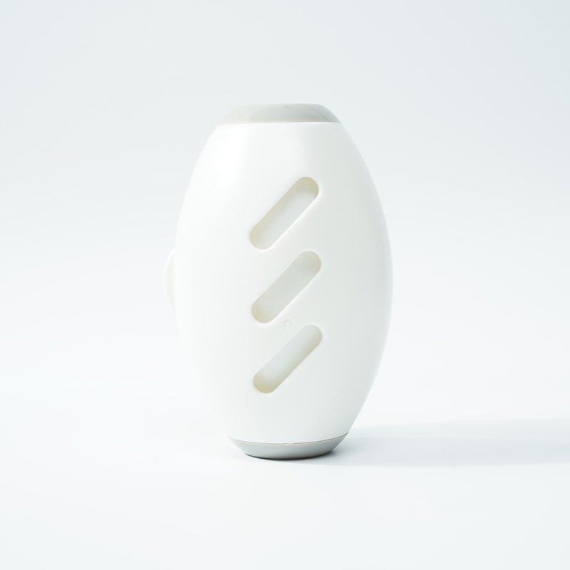 White clint roller with geometric design on a white background