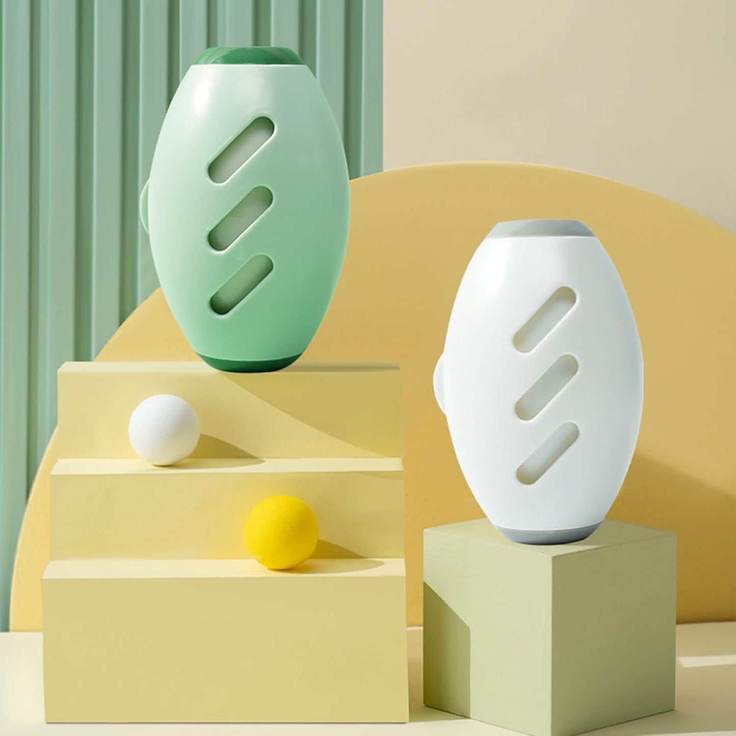 Green and White Lint Roller on display