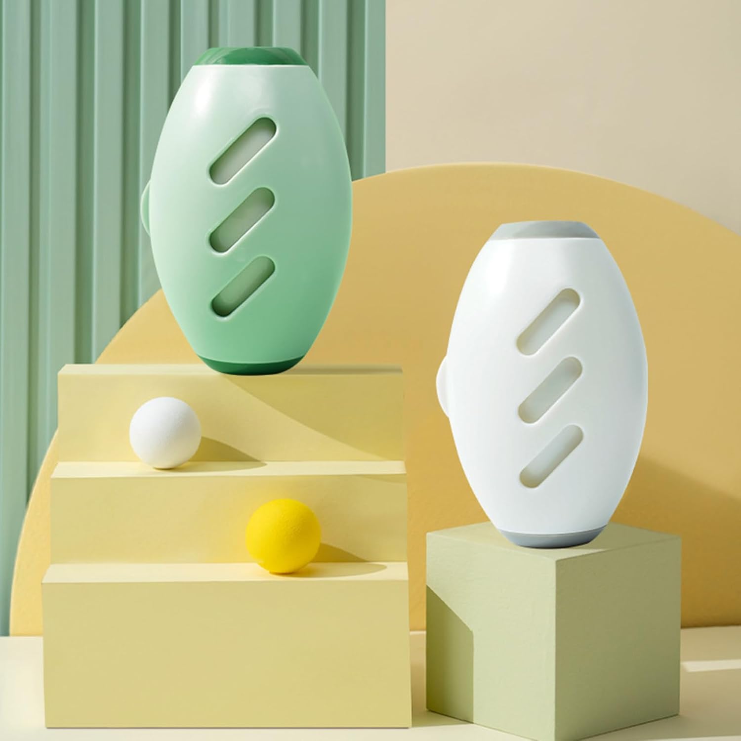 Green and White Lint Roller on display