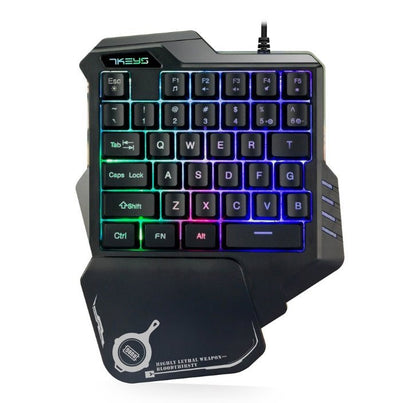 Mechanical keyboard with RGB lighting on a white background
