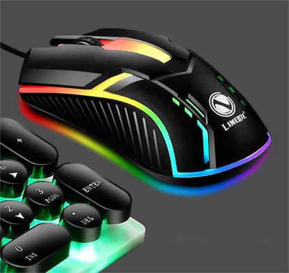 RGB Gaming Mouse and keyboard with RGB lighting on a dark background