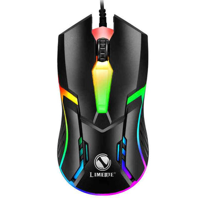 RGB Gaming Mouse colorful LED lighting on a white background