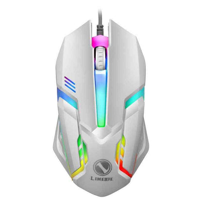 RGB Gaming Mouse with colorful LED lighting on a white background