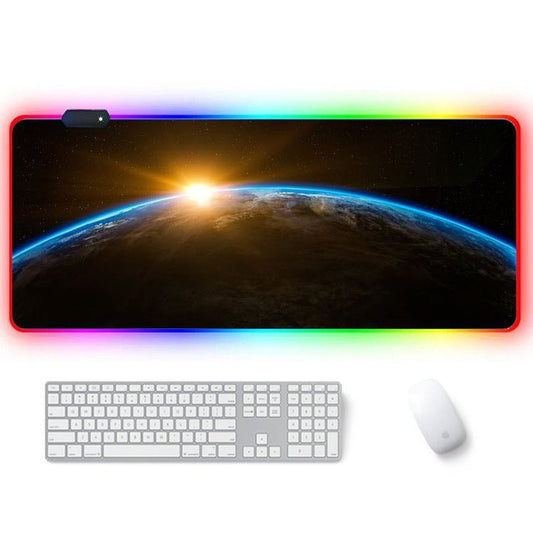 RGB LED Gaming Mouse Pad - Extended Non - Slip Desk Mat with Heat Transfer Design - TechTronic