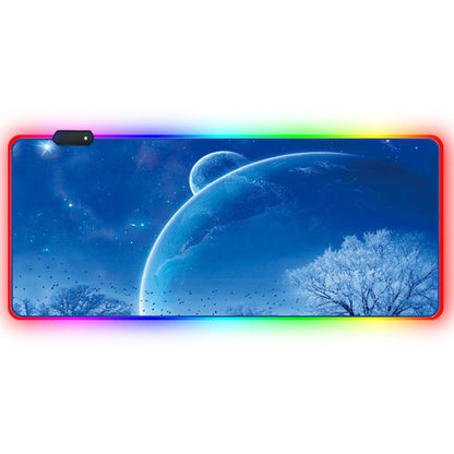 RGB LED Gaming Mouse Pad - Extended Non - Slip Desk Mat with Heat Transfer Design - TechTronic
