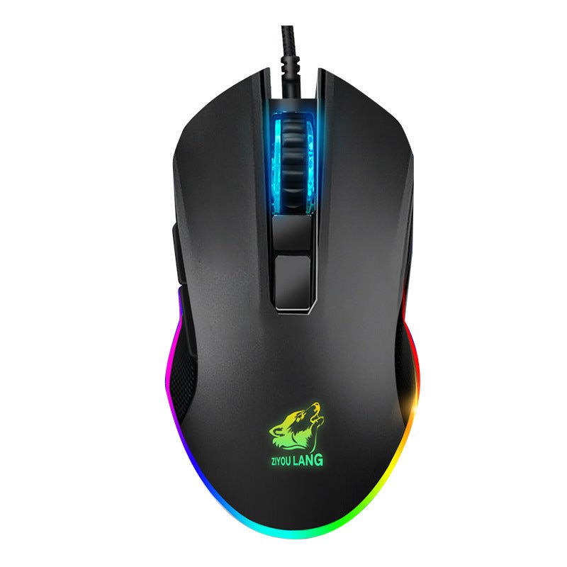 Gaming mouse with RGB lighting on a white background