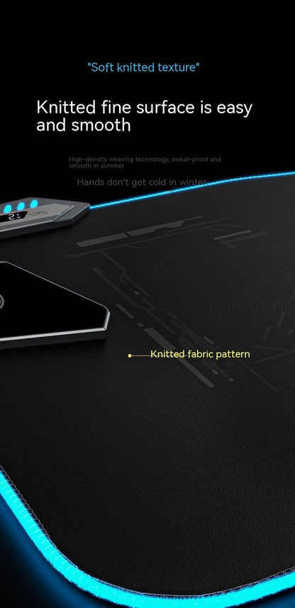 RGB Wireless Charging Mouse Pad – 30×80cm, USB Hub, Gaming Desk Mat - TechTronic