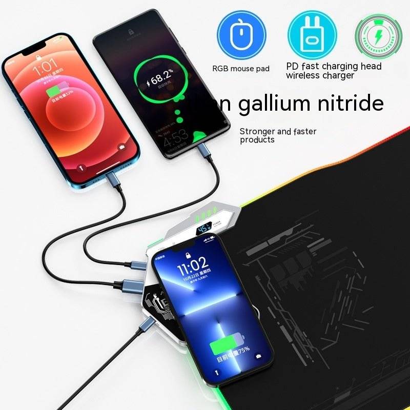 RGB Wireless Charging Mouse Pad – 30×80cm, USB Hub, Gaming Desk Mat - TechTronic