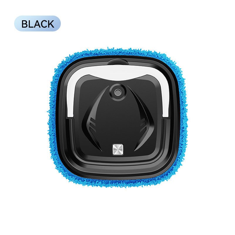 Black cleaning pad with blue border on a white background