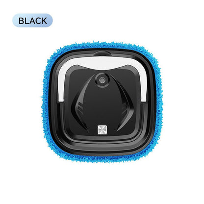 Black cleaning pad with blue border on a white background