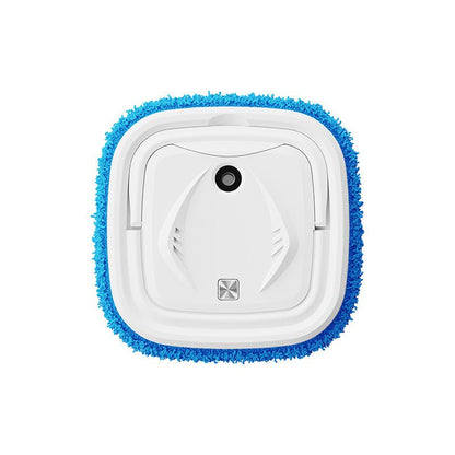 Square cleaning tool with blue scrubber on a white background