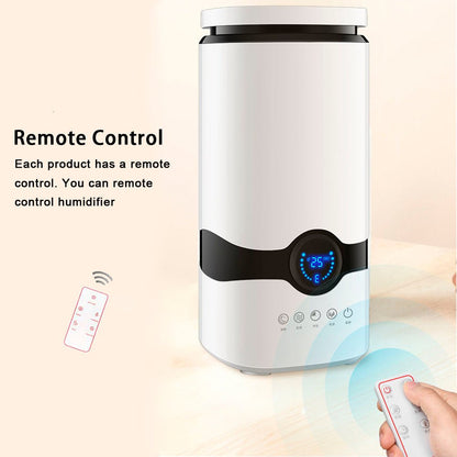 Humidifier with remote control on a beige background