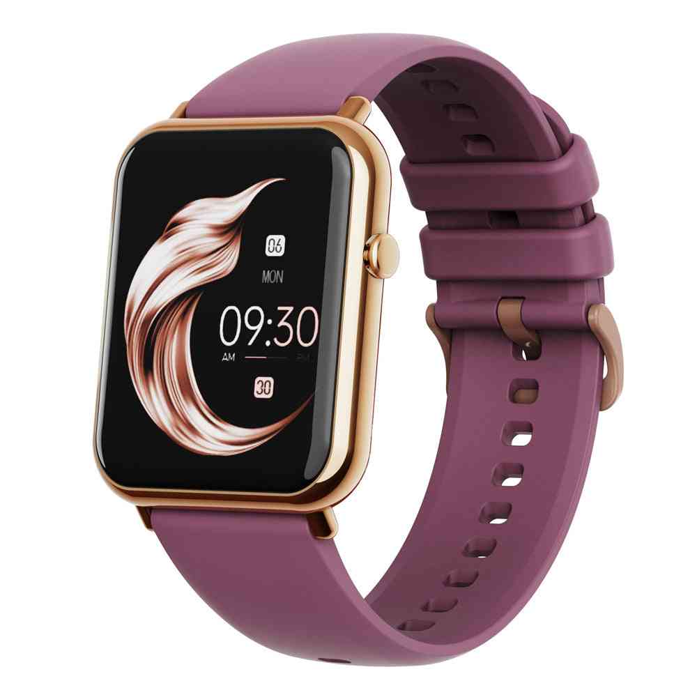 Smartwatch with a purple band on a white background