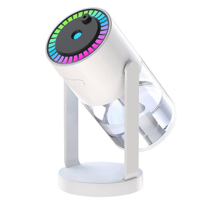 Colorful light projector on a white background