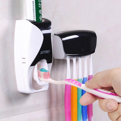 Toothbrush Holder Dust Proof Automatic Squeezer Wash Suit For Lazy Person Toothpaste Squeezer - TechTronic