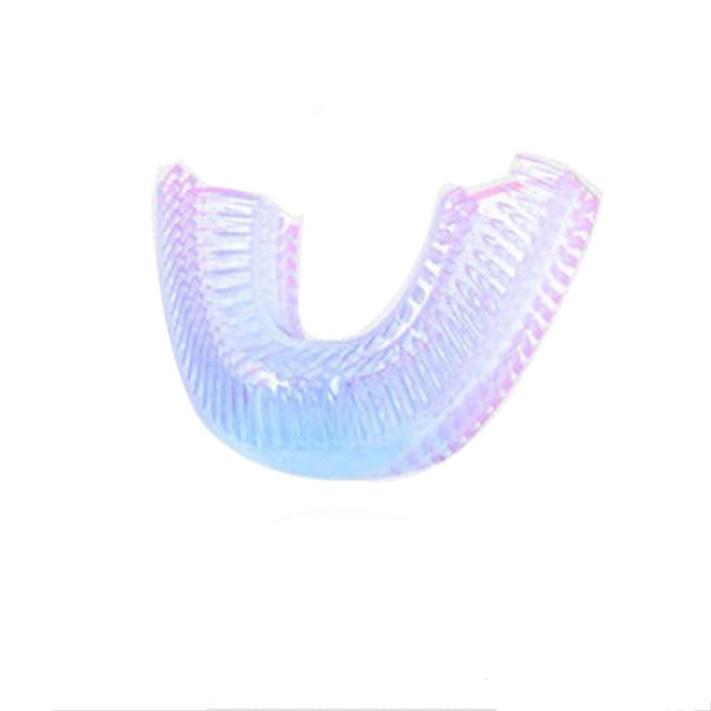 Iridescent mouthguard on a white background