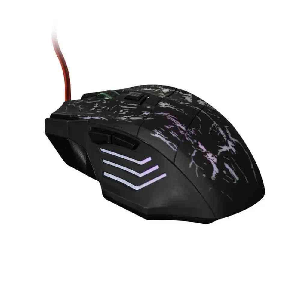 Gaming mouse with camouflage pattern on a white background
