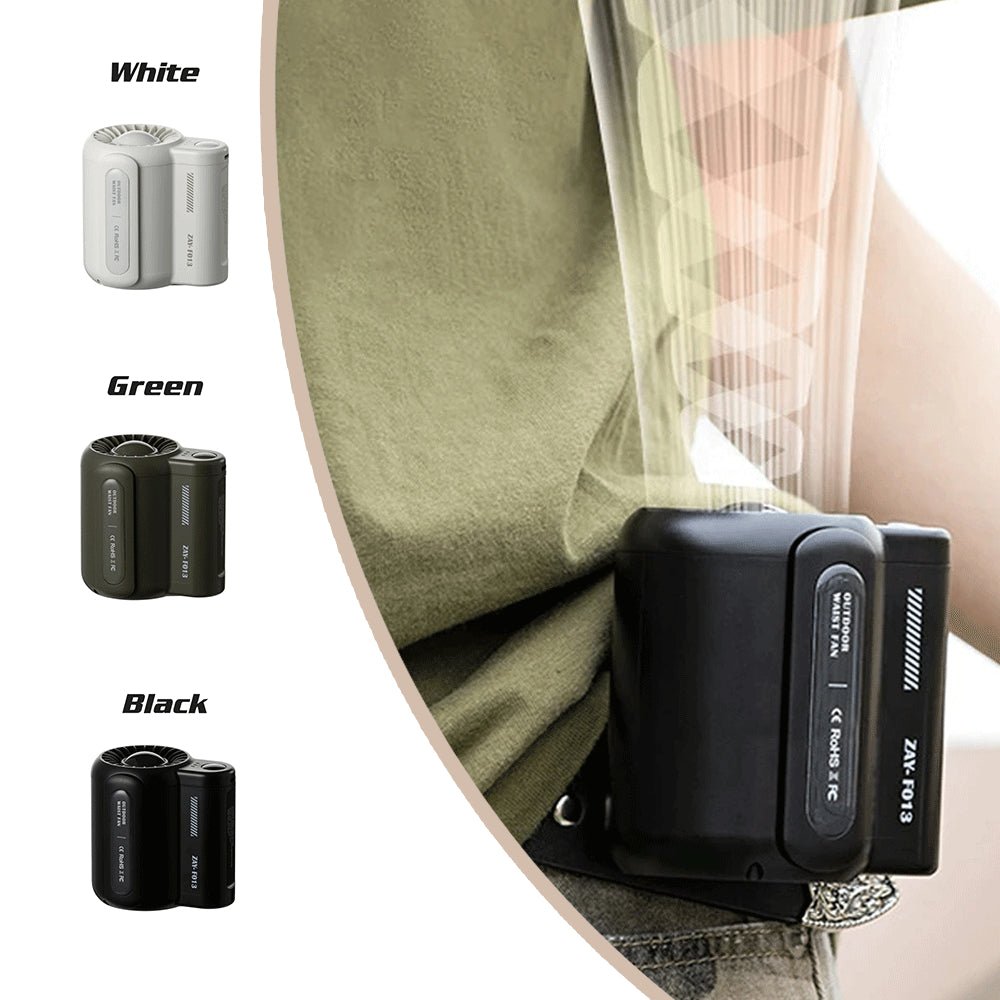 Wearable Bladeless Waist & Neck Fan on a white background