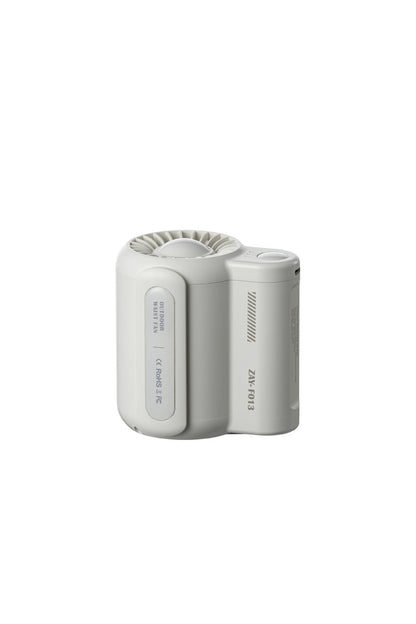 White electronic device with branding on a white background