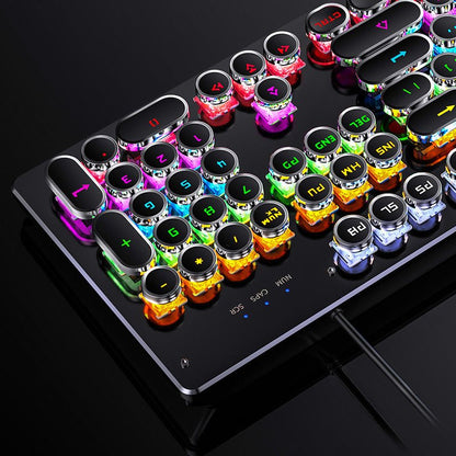 Colorful mechanical keyboard with RGB lighting on a black background