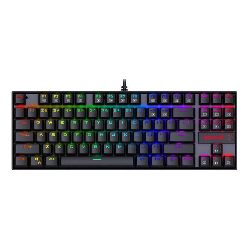 Gaming keyboard with RGB backlighting on a white background