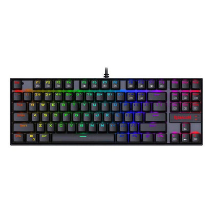 Gaming keyboard with RGB backlighting on a white background