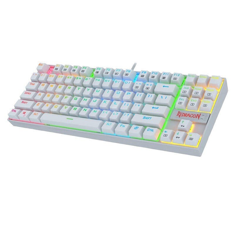 Gaming keyboard with RGB lighting on a white background