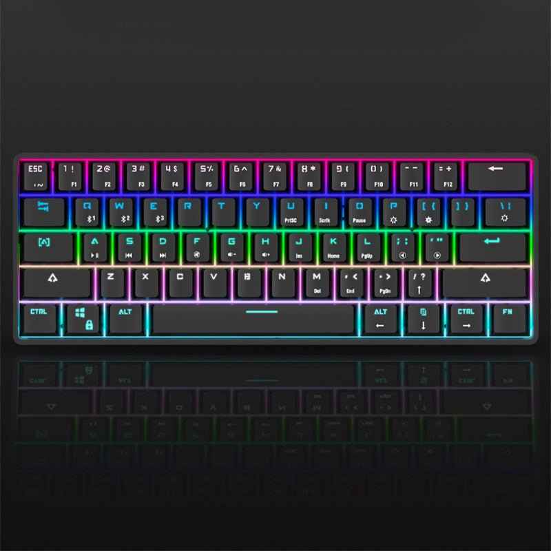 🌈 Wireless Bluetooth Mechanical Keyboard – Colorful PBT Keycaps & Dual Mode Connectivity 🎮 - TechTronic