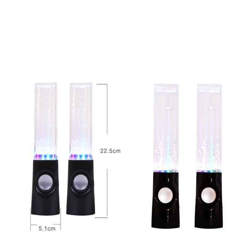 Wireless Dancing Water Speaker with colorful lights on a white background