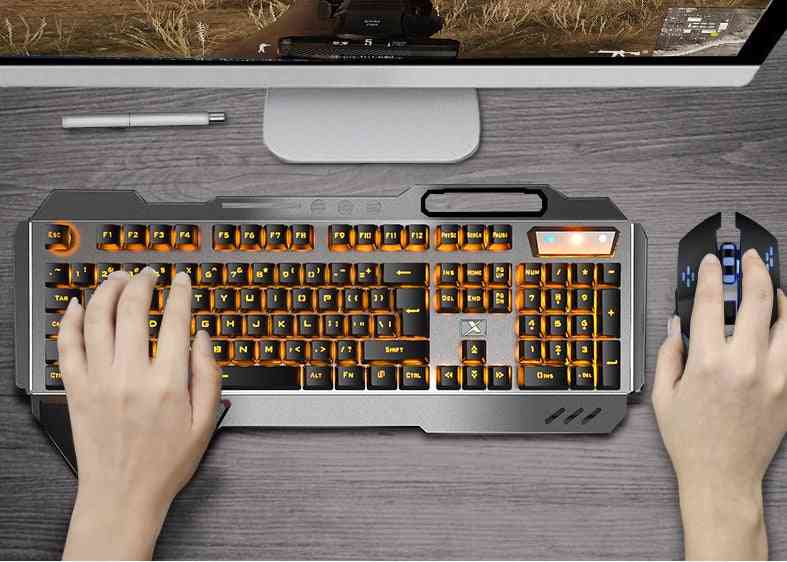 Wireless Keyboard and Mouse Set, and monitor on a desk