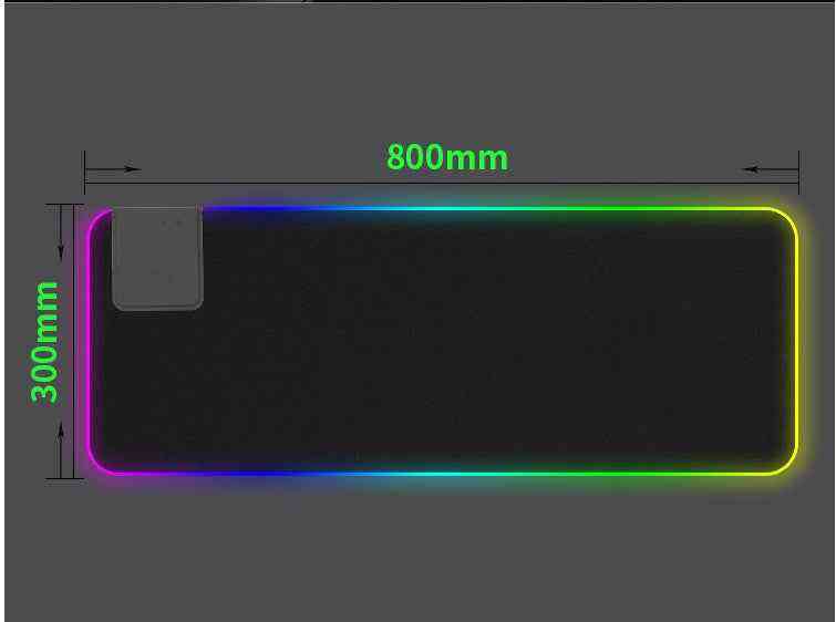 Wireless RGB Wristband Mouse Pad with dimensions labeled on a gray background